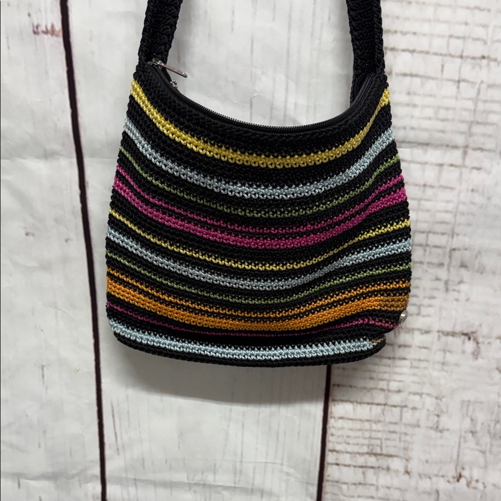 SAK Black Multi Colored stripes bag